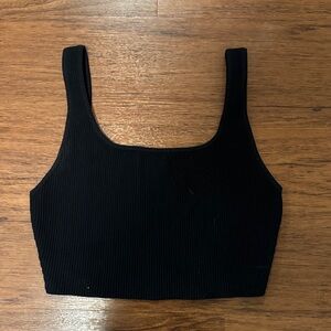 Aritzia Black Ribbed Crop Top